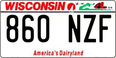 WI license plate 860NZF