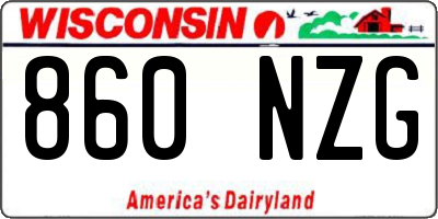 WI license plate 860NZG