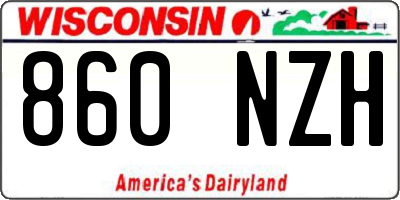 WI license plate 860NZH