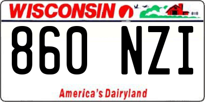 WI license plate 860NZI