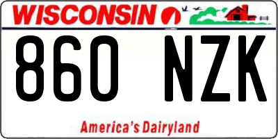 WI license plate 860NZK