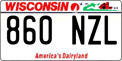 WI license plate 860NZL