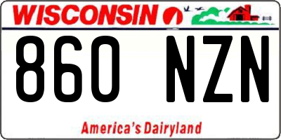 WI license plate 860NZN