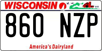 WI license plate 860NZP