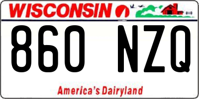 WI license plate 860NZQ