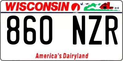 WI license plate 860NZR