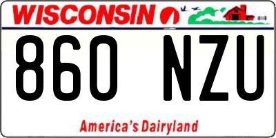 WI license plate 860NZU