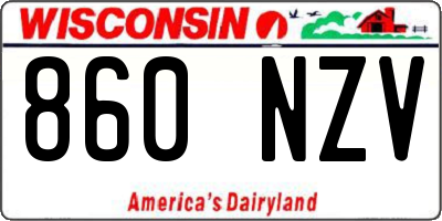 WI license plate 860NZV