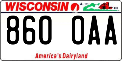 WI license plate 860OAA
