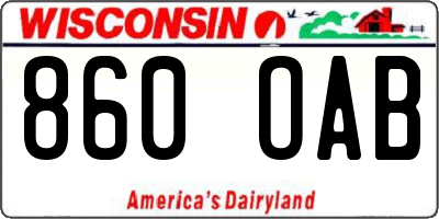 WI license plate 860OAB