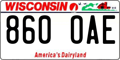 WI license plate 860OAE