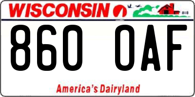 WI license plate 860OAF