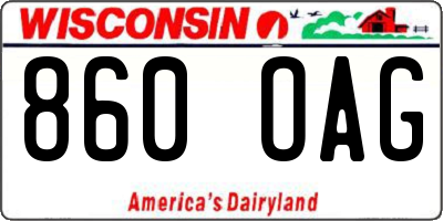 WI license plate 860OAG