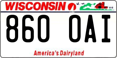 WI license plate 860OAI