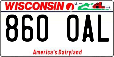 WI license plate 860OAL