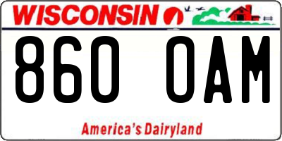 WI license plate 860OAM