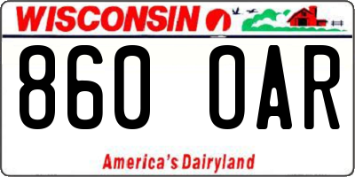 WI license plate 860OAR