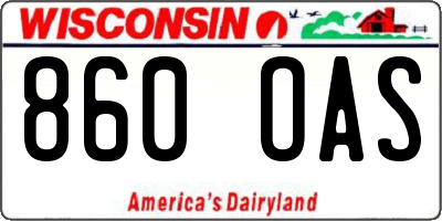 WI license plate 860OAS