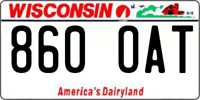 WI license plate 860OAT