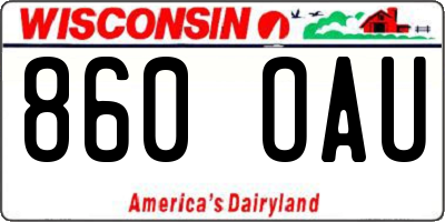 WI license plate 860OAU