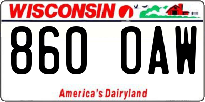 WI license plate 860OAW