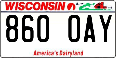 WI license plate 860OAY