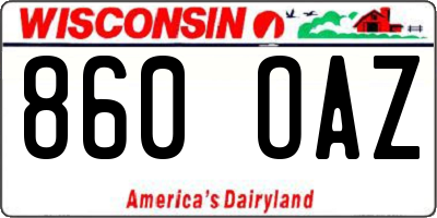 WI license plate 860OAZ
