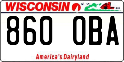 WI license plate 860OBA