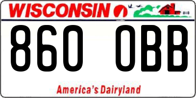 WI license plate 860OBB
