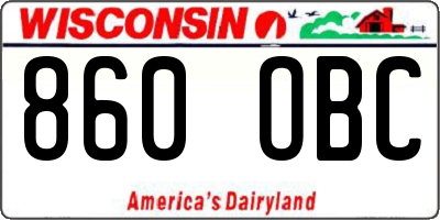 WI license plate 860OBC