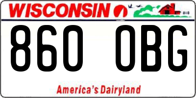 WI license plate 860OBG