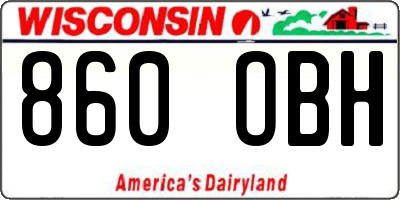 WI license plate 860OBH
