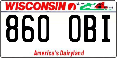 WI license plate 860OBI