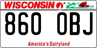 WI license plate 860OBJ