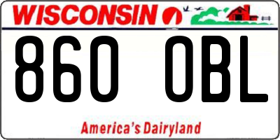 WI license plate 860OBL