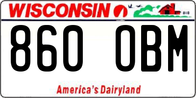 WI license plate 860OBM