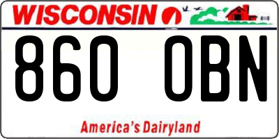 WI license plate 860OBN