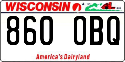 WI license plate 860OBQ