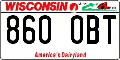WI license plate 860OBT