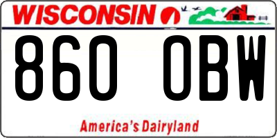 WI license plate 860OBW