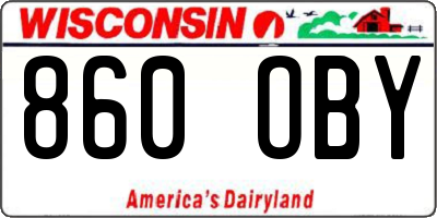 WI license plate 860OBY