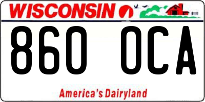 WI license plate 860OCA