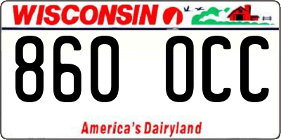 WI license plate 860OCC