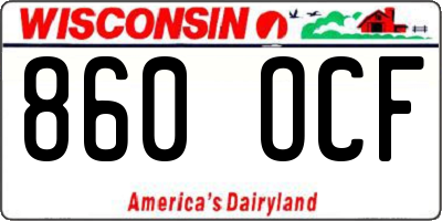 WI license plate 860OCF