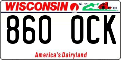 WI license plate 860OCK