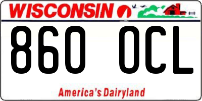 WI license plate 860OCL