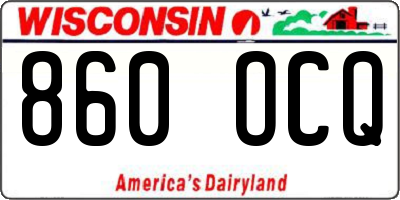 WI license plate 860OCQ