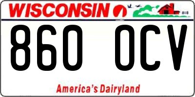 WI license plate 860OCV