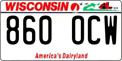 WI license plate 860OCW