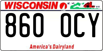 WI license plate 860OCY